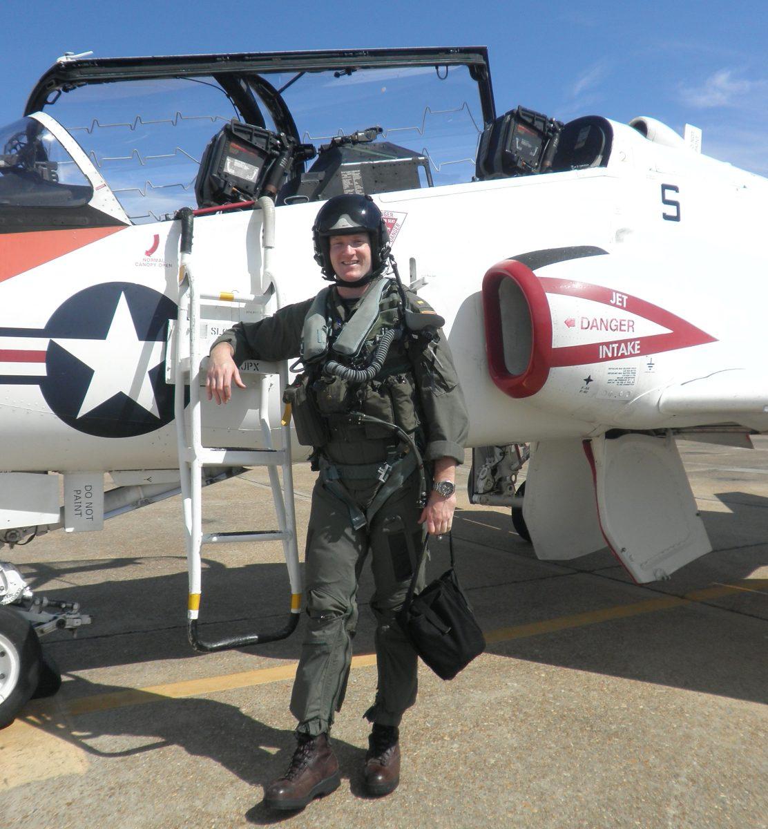 Flying Tiger: Justin Wiley, a former Riverside City College student, is now the pilot for the U.S. Navy's F/A-18 Hornet fighter jet, an expensive aircraft of the Navy's. (Duverick Wiley / Special to Viewpoints)