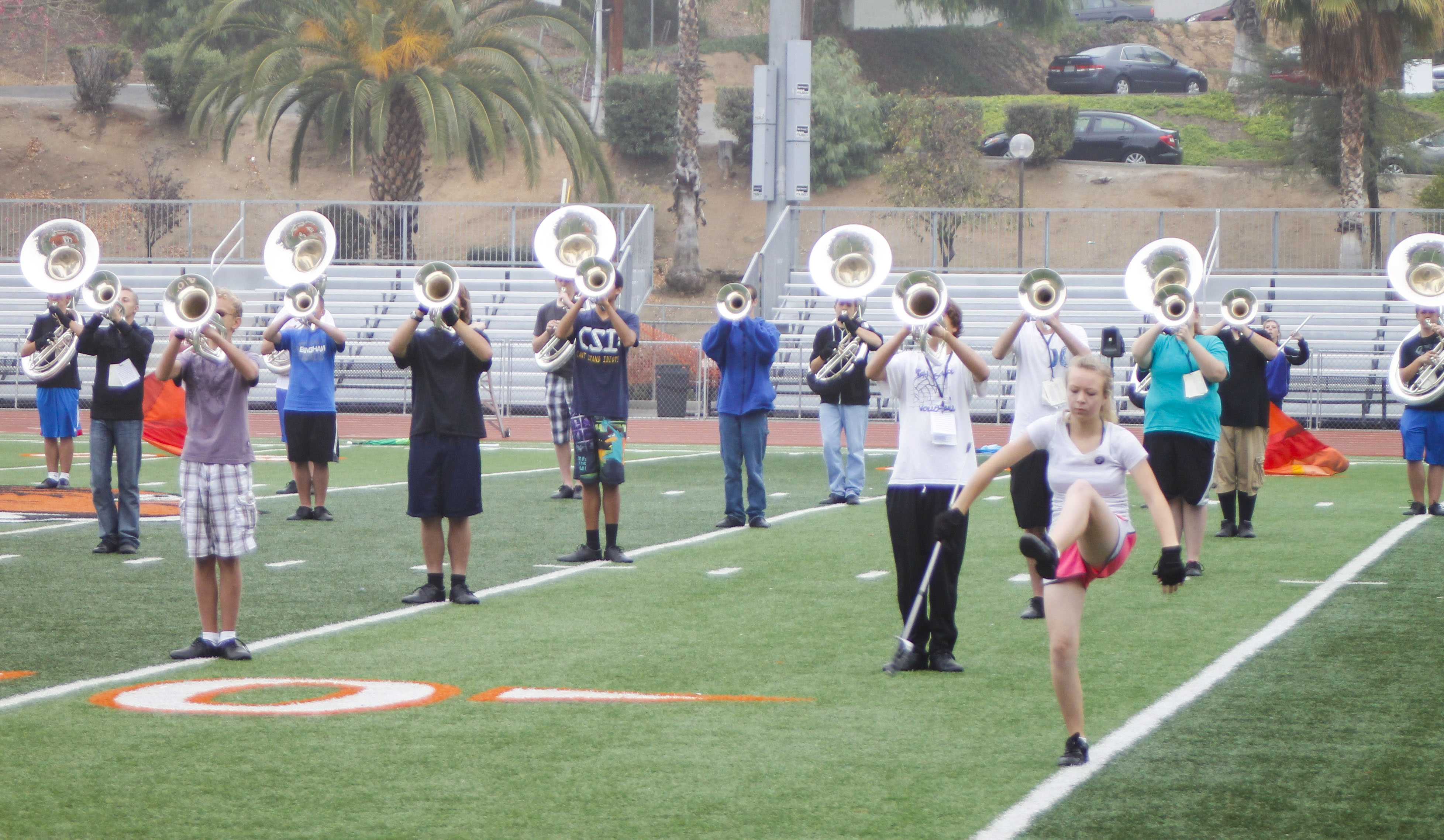 Practice Makes Perfect: RCC Marching Tigers pull through another field practice. Photo by Luis Solis | Photo Editor