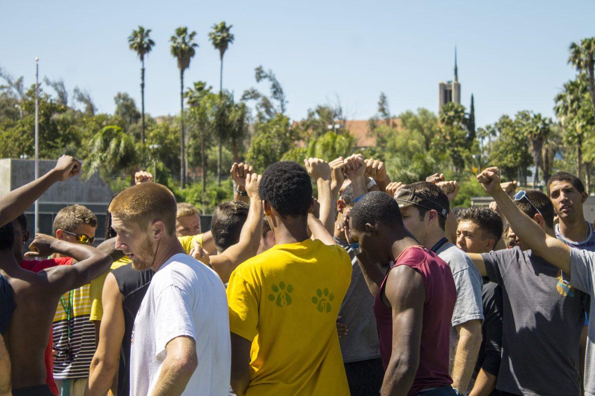 Memebers of the Riverside City College track and field team return to campus as SoCal Champions