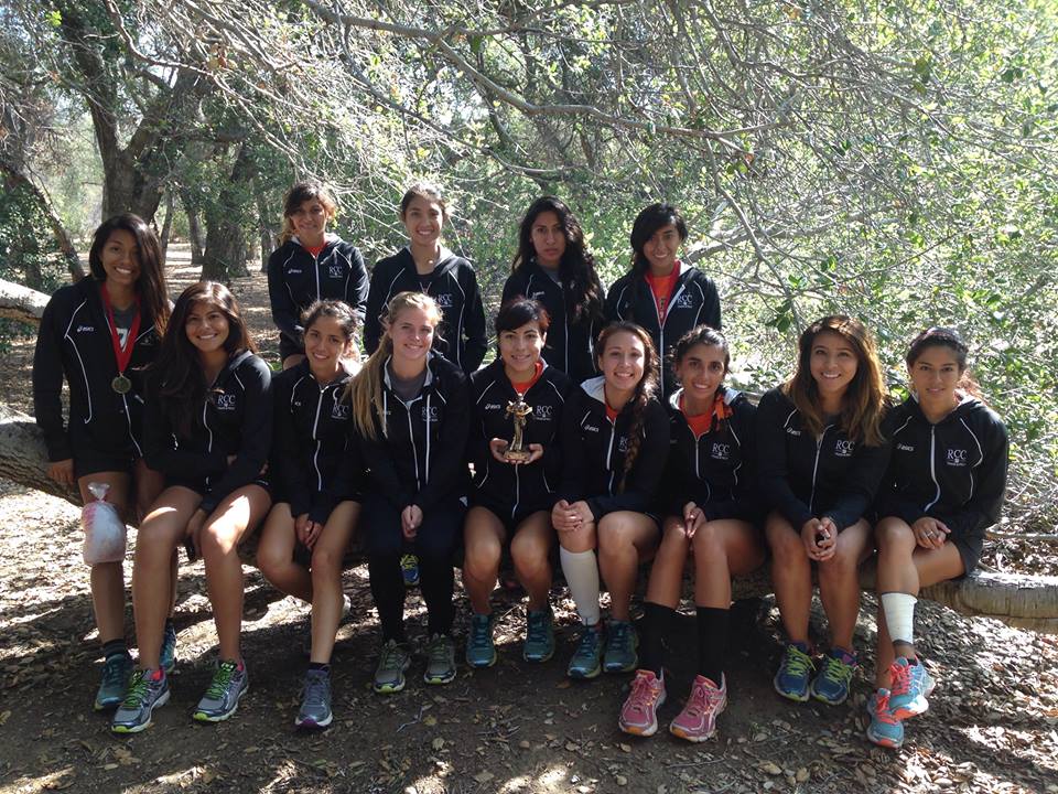 CROSS-COUNTRY: The Riverside City College women’s cross-country pose after the Howard Brubaker Invitatioal held at Irvine Regional Park on Oct. 10.