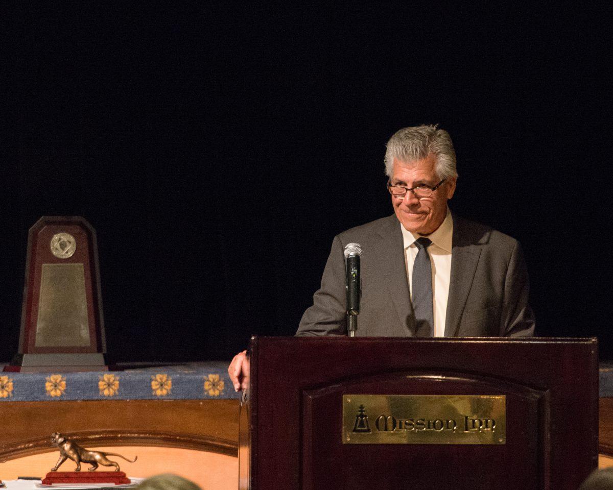 Riverside City College Baseball Coach Dennis Rogers at the Riverside City College Athletics Hall of Fame Ceremony on Oct. 16, 2014. (Michael Walter | Asst. Photo Editor)