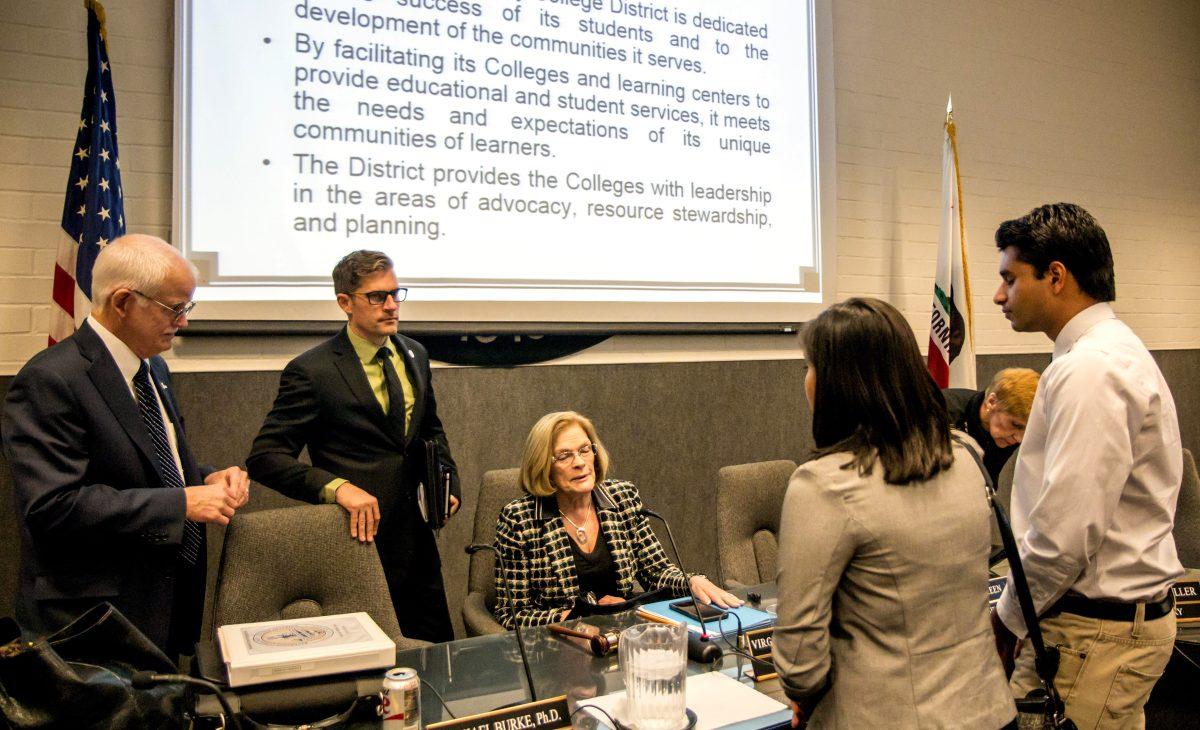 RCC students speak to Board of Trustees at the end of the meeting  March 17.