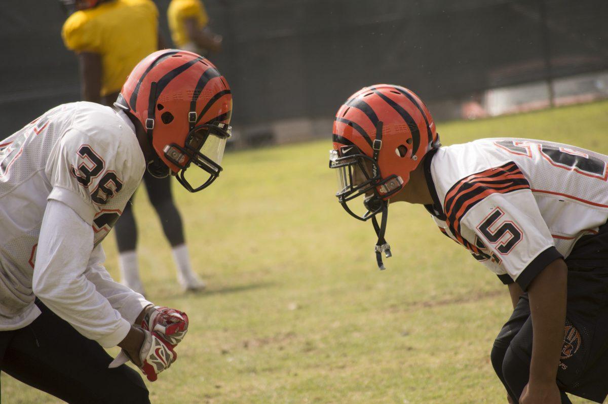 The Riverside City College football season is here and the team has already begun preparations for its season opener against Bakersfield.
The Tigers’ held its first scrimmage of the season in the Arthur N. Wheelock Stadium Aug. 22 showing glimpses of trouble ahead.