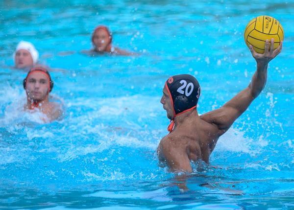 Tigers' Lazar Raca sets up for a shot  versus Fullerton College, where he finished with six goals, three assists and two steals Oct. 28. (Stacy Soriano | Viewpoints)