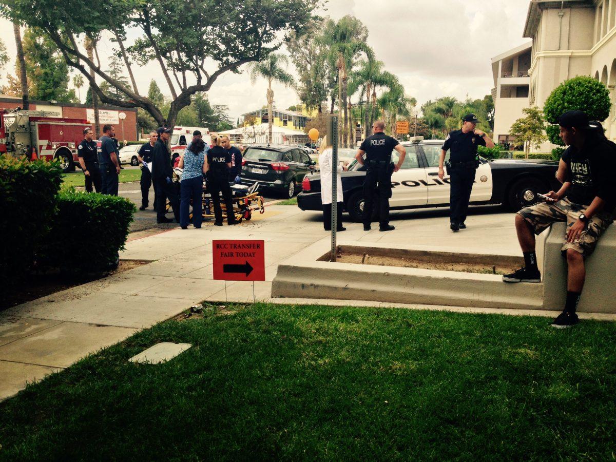 Campus Police and Riverside City Emergecy Responders on Riverside City College campus approximately at 12:10