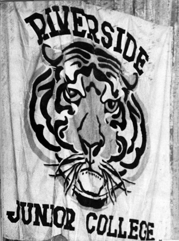 Banner from 1948 showcasing Riverside City College’s previous name, Riverside Junior College.