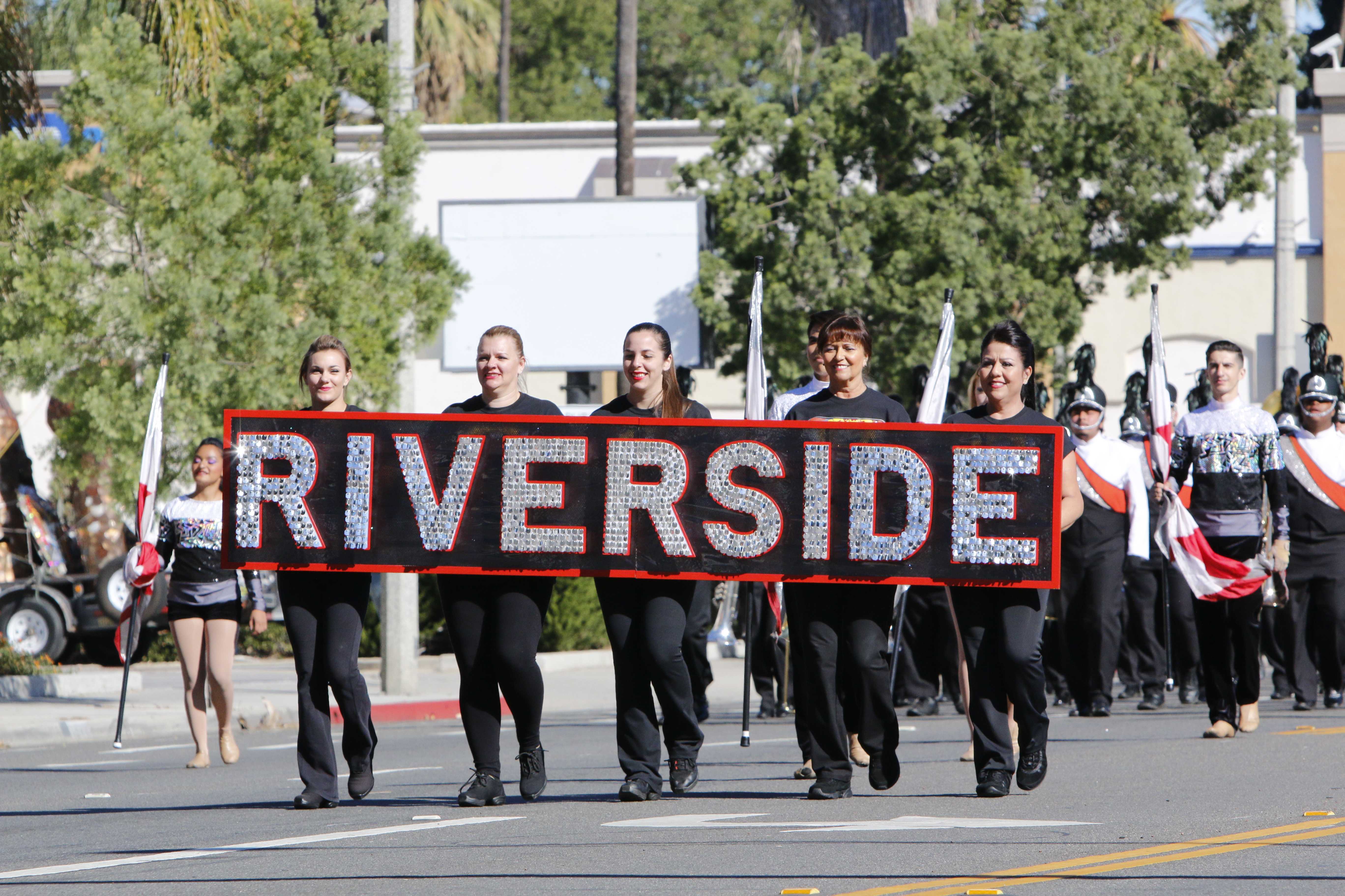 Riverside City College Marching Tigers make their way down Magnolia Avenue during the Nov. 7 Centennial Parade.