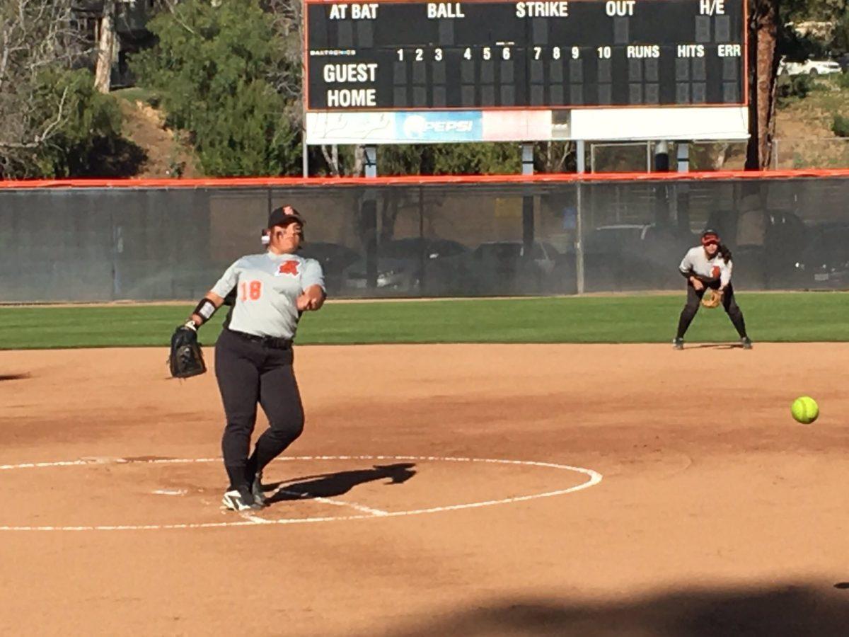 Riverside City College's Emily Wilcox pitched against Cypress in Orange Empire Conference play. (Alexis Naucler | Viewpoints)