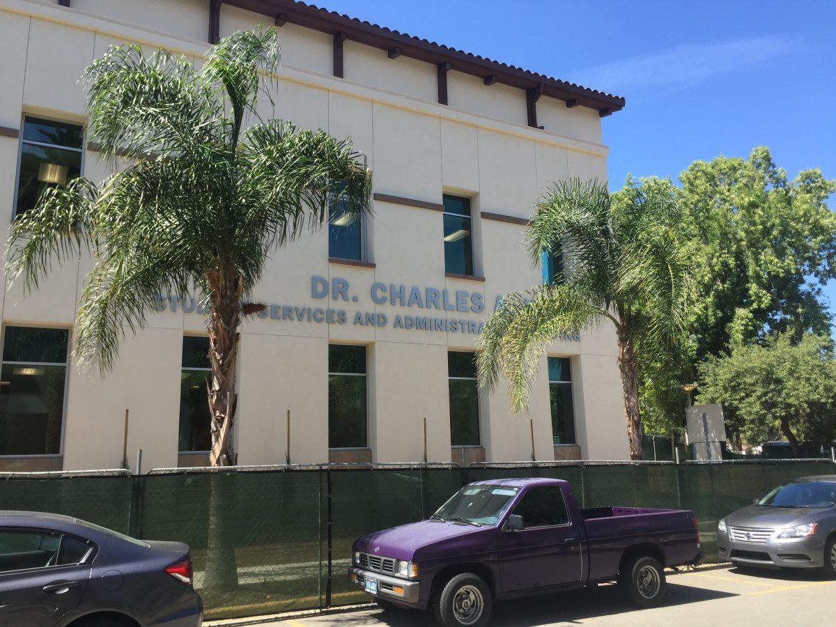 The side of the Charles A. Kane Student Services and Administration Building facing the Math and Science Building. (James H. Williams | Viewpoints)