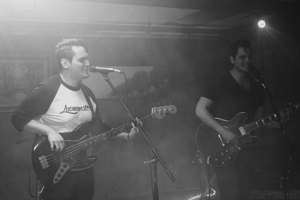 Twins and bandmates show off their musical talent during a performance that took place at a Nov. 3 house show in Moreno Valley, California. (Stacy Soriano | Viewpoints)