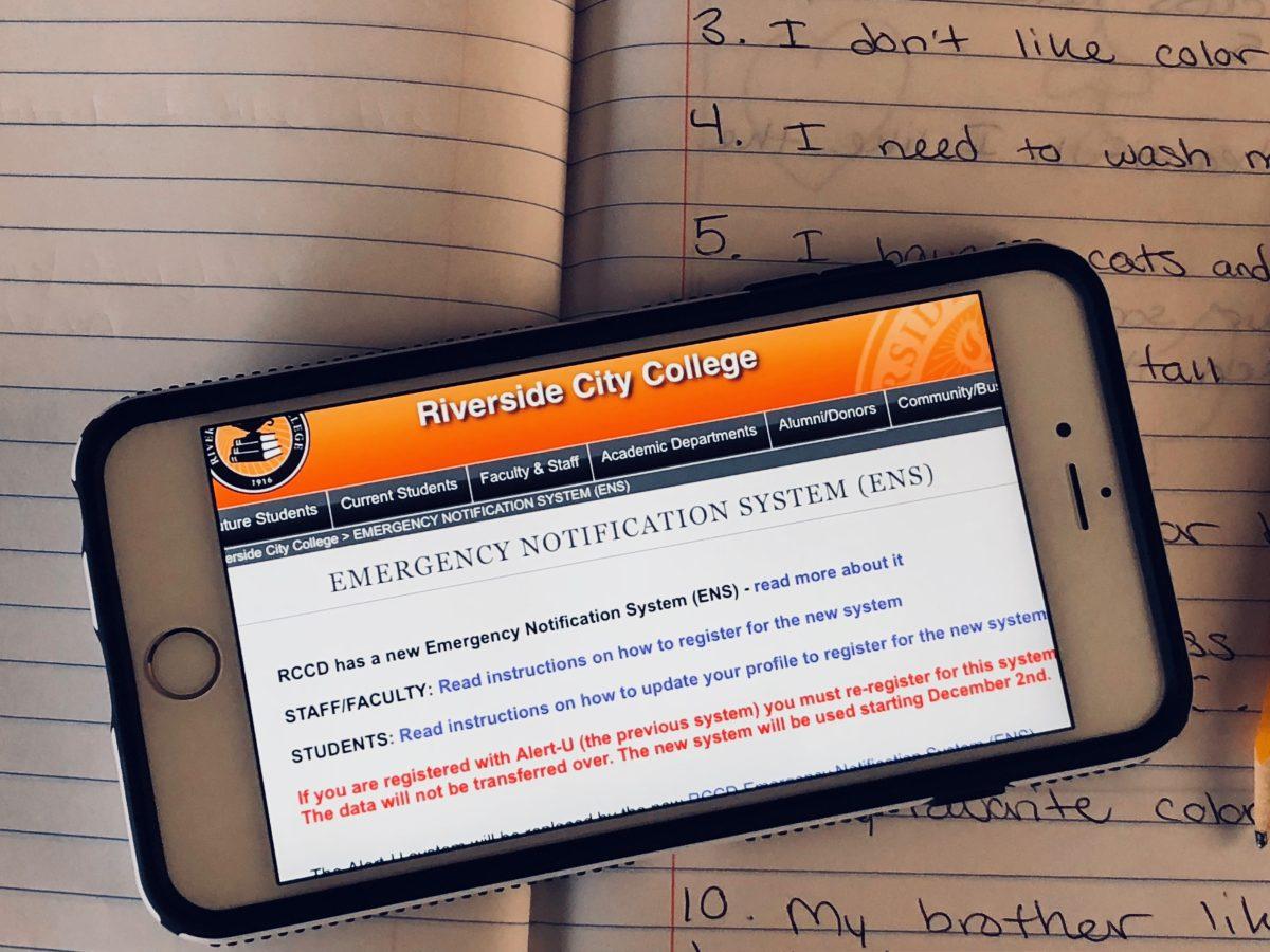 Riverside City College utilizes the Rave Mass Notification system to alert students that an emergency is occurring. Paul Villalobos | Viewpoints