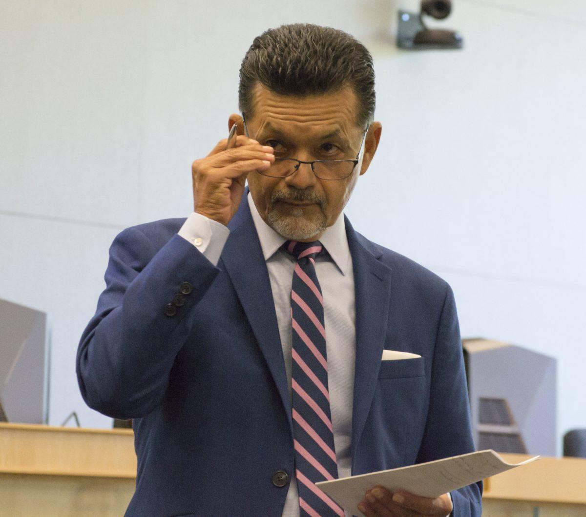 Search consultant Jose Leyba takes suggestions and notes at the Norco College President Profile Focus Group on Sept. 19.
