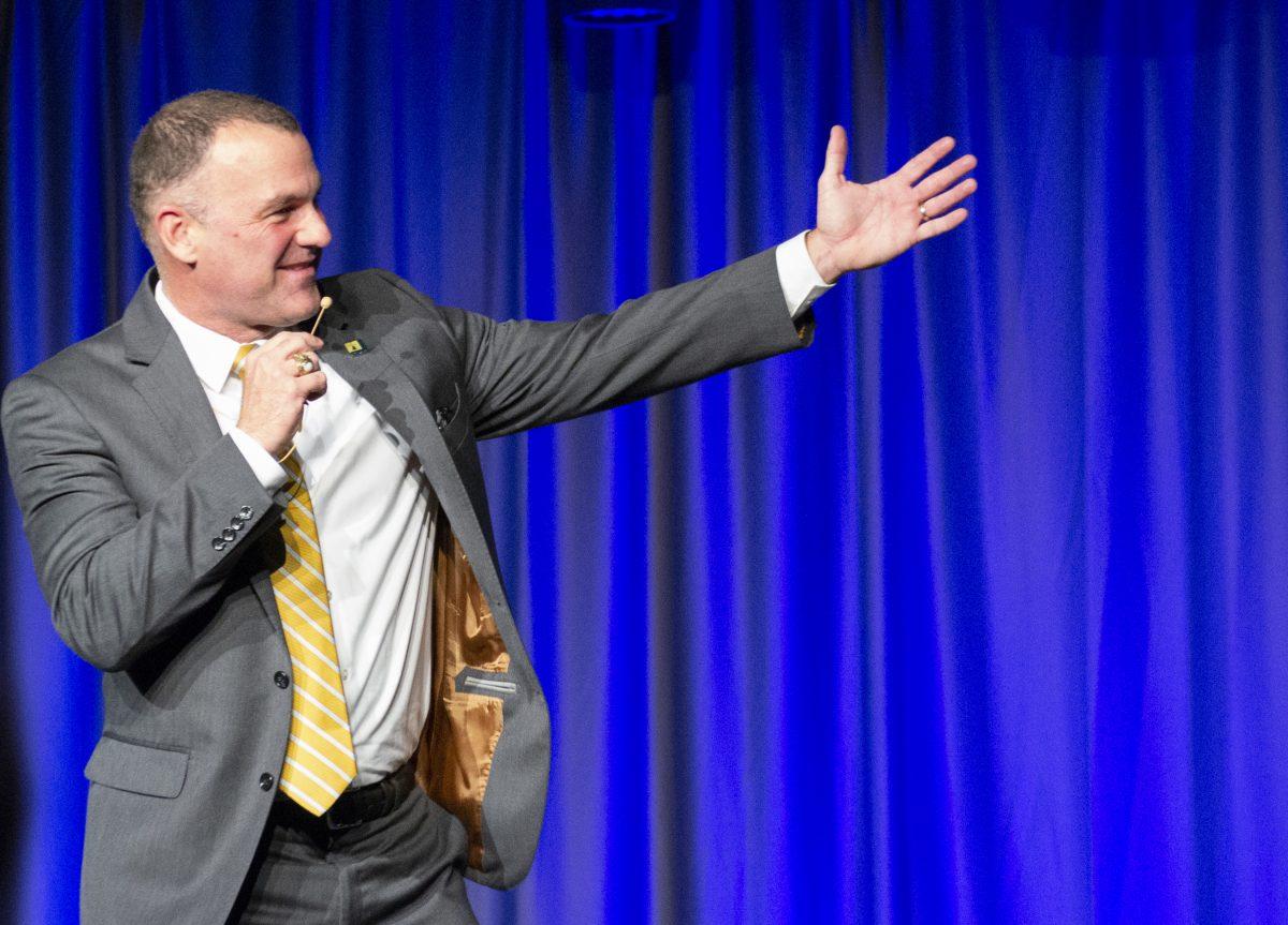 Mayor William “Rusty” Bailey addresses plans to alleviate homelessness in Riverside during the 2020 Mayor’s State of the City Address at the Riverside Convention Center on Jan. 30.