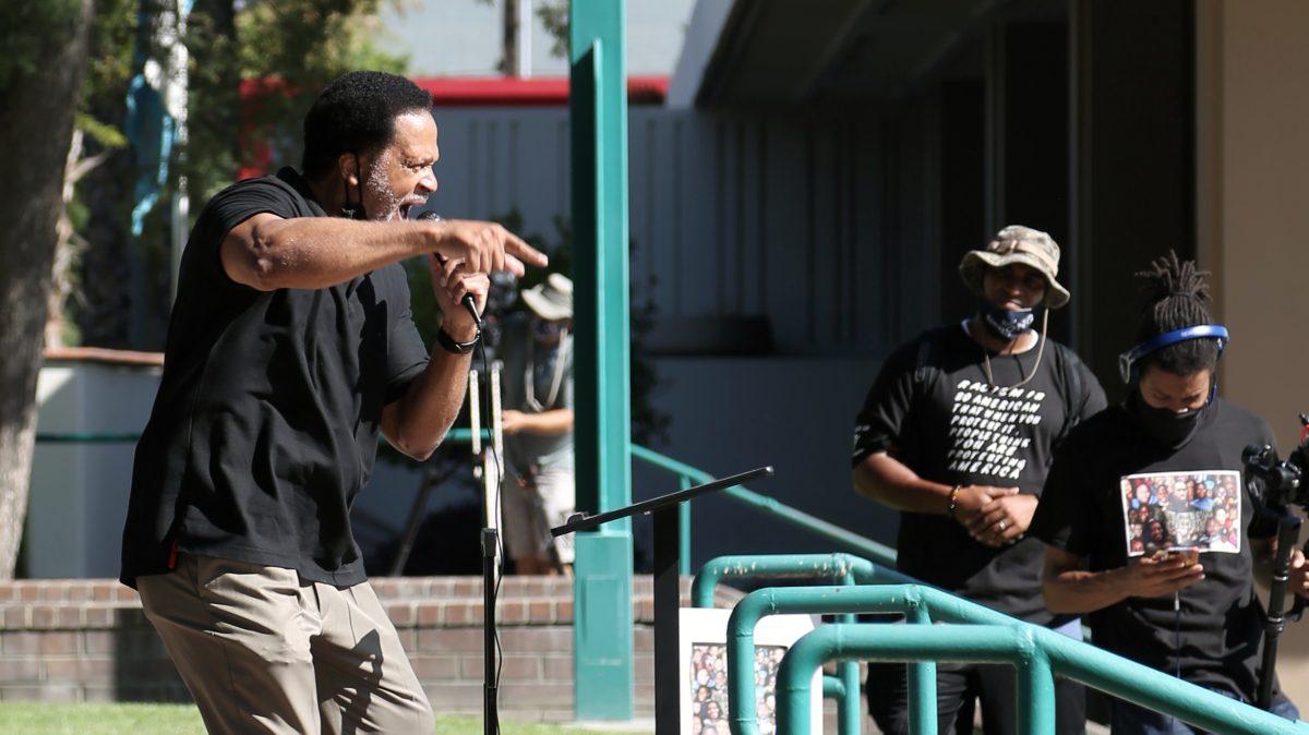 San Bernardino protesters march against racism during heat wave