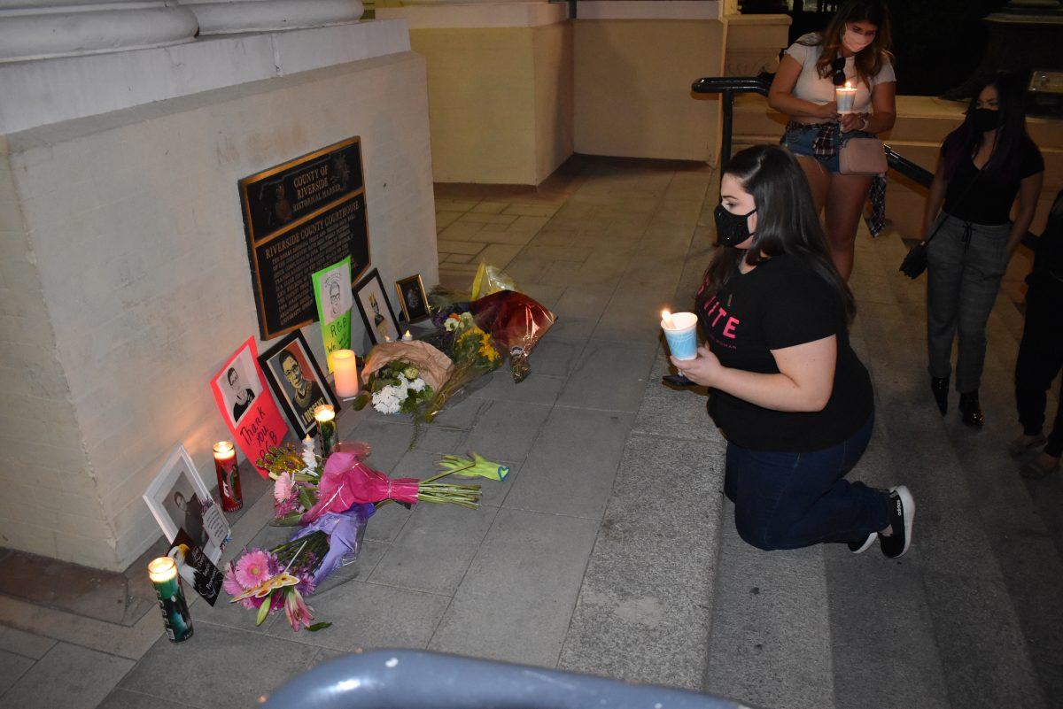 Riverside candlelight vigil honors late Supreme Court Justice Ruth Bader Ginsburg