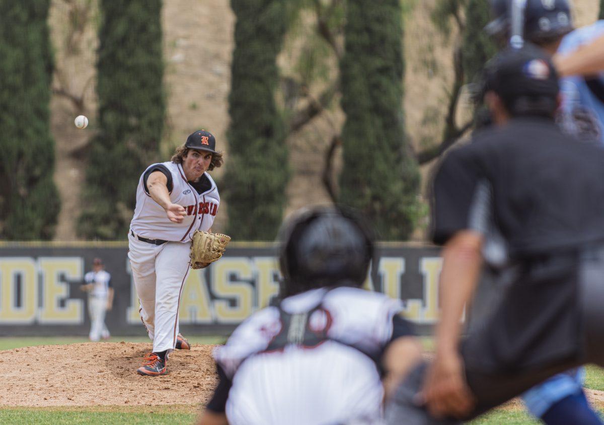 Riverside City Tiger, Hayden Coon, 40, pitched a strong first three innings retiring seven consecutive batters, but was pulled in the top of the fourth after allowing three runs.

Tigers beat the Cypress Chargers 10-5 in game 3 of the rubber match of the California Community College Athletic Association (CCCAA) Southern Regional round two. Tigers look to advance to the state championships for the first time since 2008. Photo By Stephen Day, Viewpoints