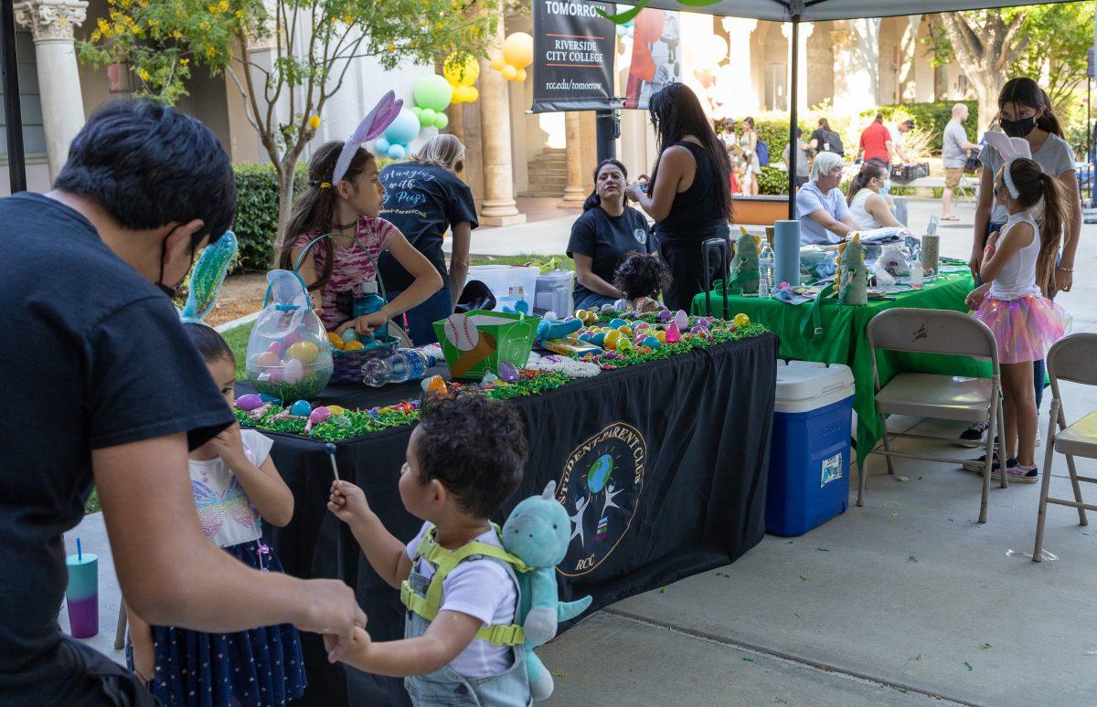 Photo opportunities with the Easter Bunny, tables full of Easter eggs and treats, and face-painting were all fun activities that students and their families partook in during the "Hanging with my Peeps" event held at Riverside City College on April 7.  (Photo courtesy of the Photo Club)