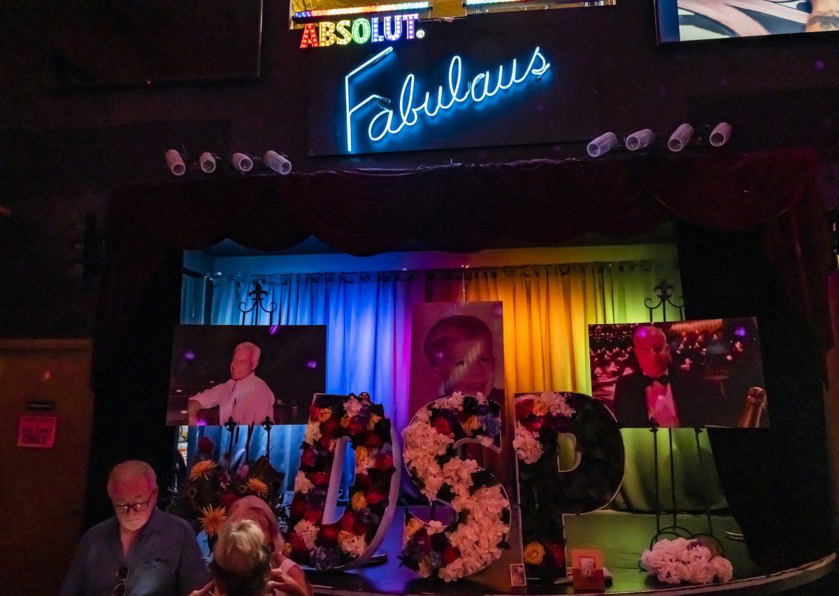 Employees and long time patrons of The Menagerie remember David St. Pierre with drinks, dancing, music and a drag show at the memorial service held at The Menagerie Sept. 24.

Photo by Stephen Day, Viewpoints.