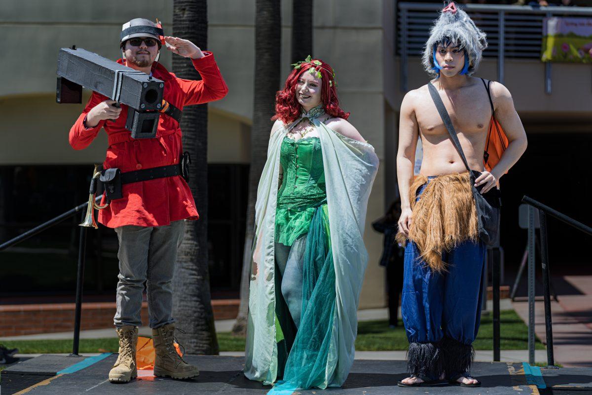 The top three winners of the cosplay contest held for TIgerCon at the Digital Library on April 20.