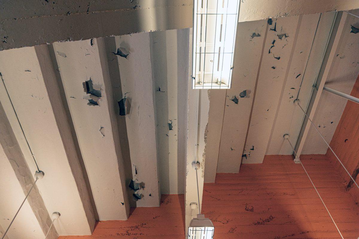 The men's locker room under the bleachers of Wheelock Stadium show signs of water damage, and building insecurity in the small area that 140 members of the Riverside City College football team are expected to use during practice and games.

Photo by Stephen Day, Viewpoints