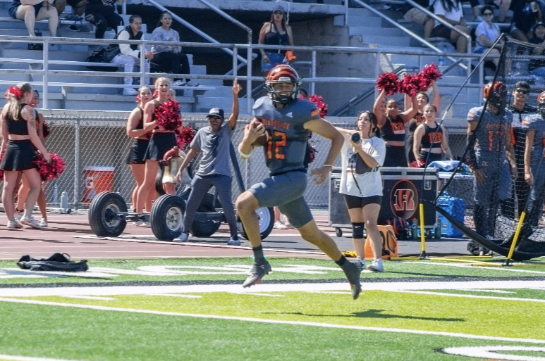 Riverside City College quarterback Brady Jones runs down the field against Mt. San Jacinto Oct. 5. 