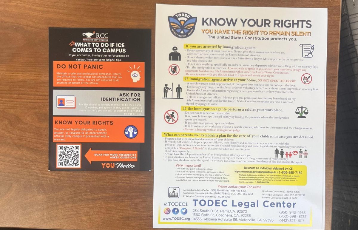 RCC informs students of their constitutional rights on posters displayed in classrooms as immigration concerns become more prominent in the community.