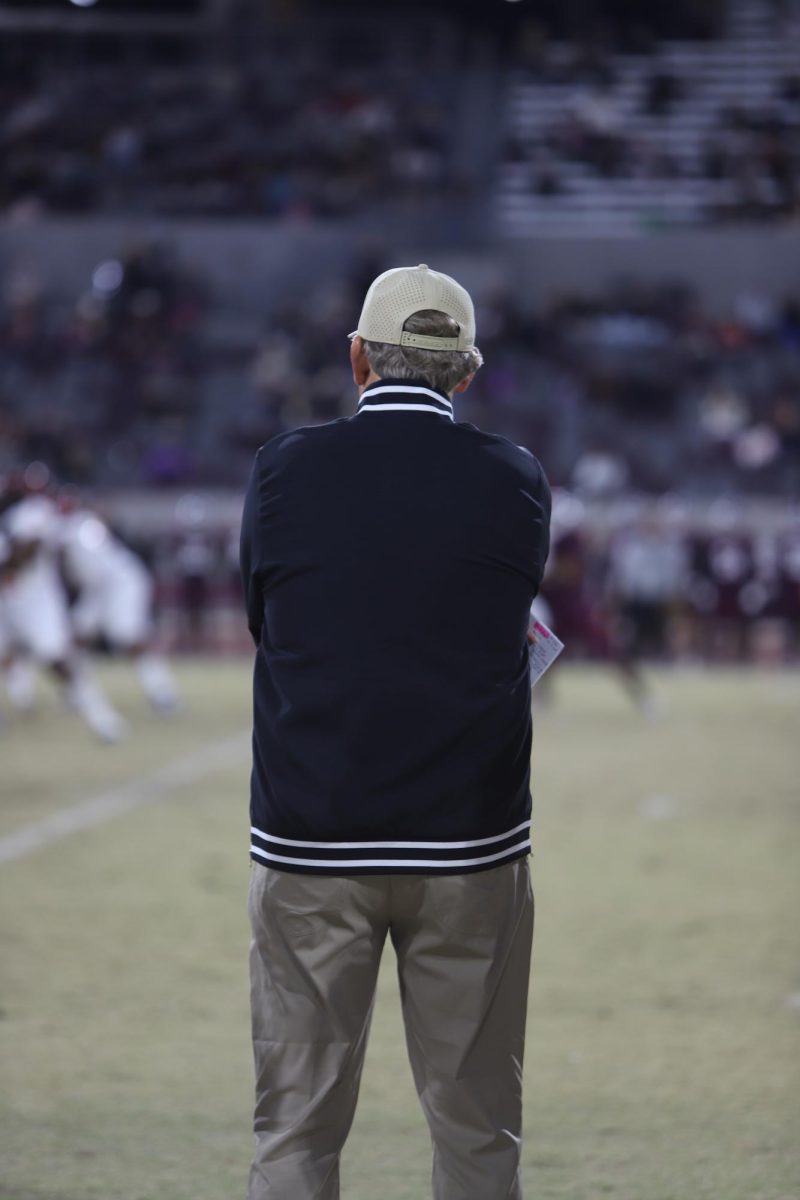 Tom Craft coaching in his final game as Riverside City College head coach Dec. 7 against Mt. San Antonio College in the SCFA Championship at Hilmer Lodge Stadium. 