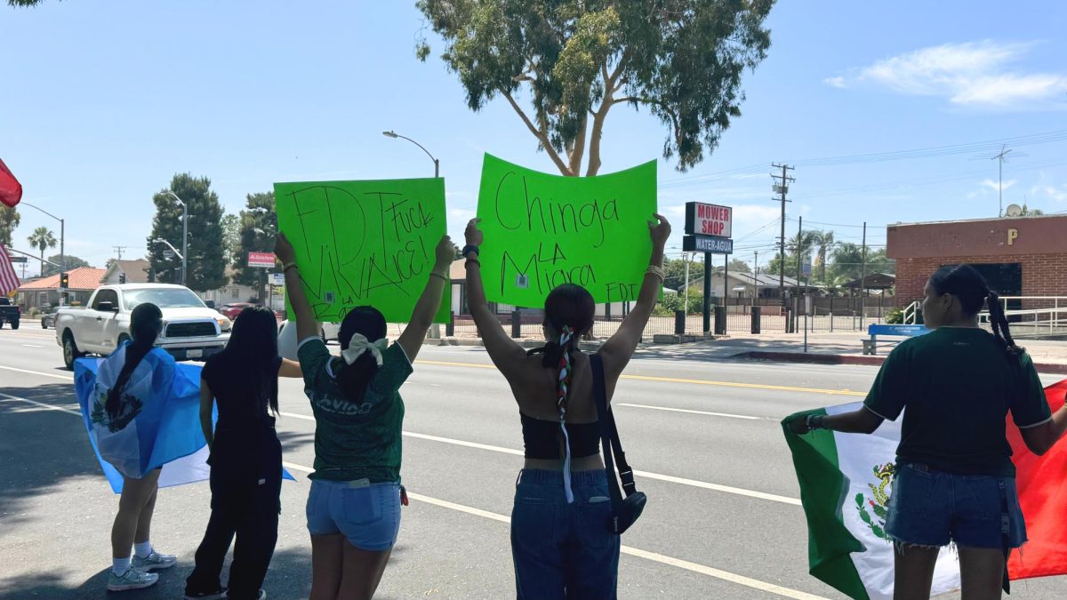 Protesters In Corona advocate against ICE and the Trump Administration on June 14.