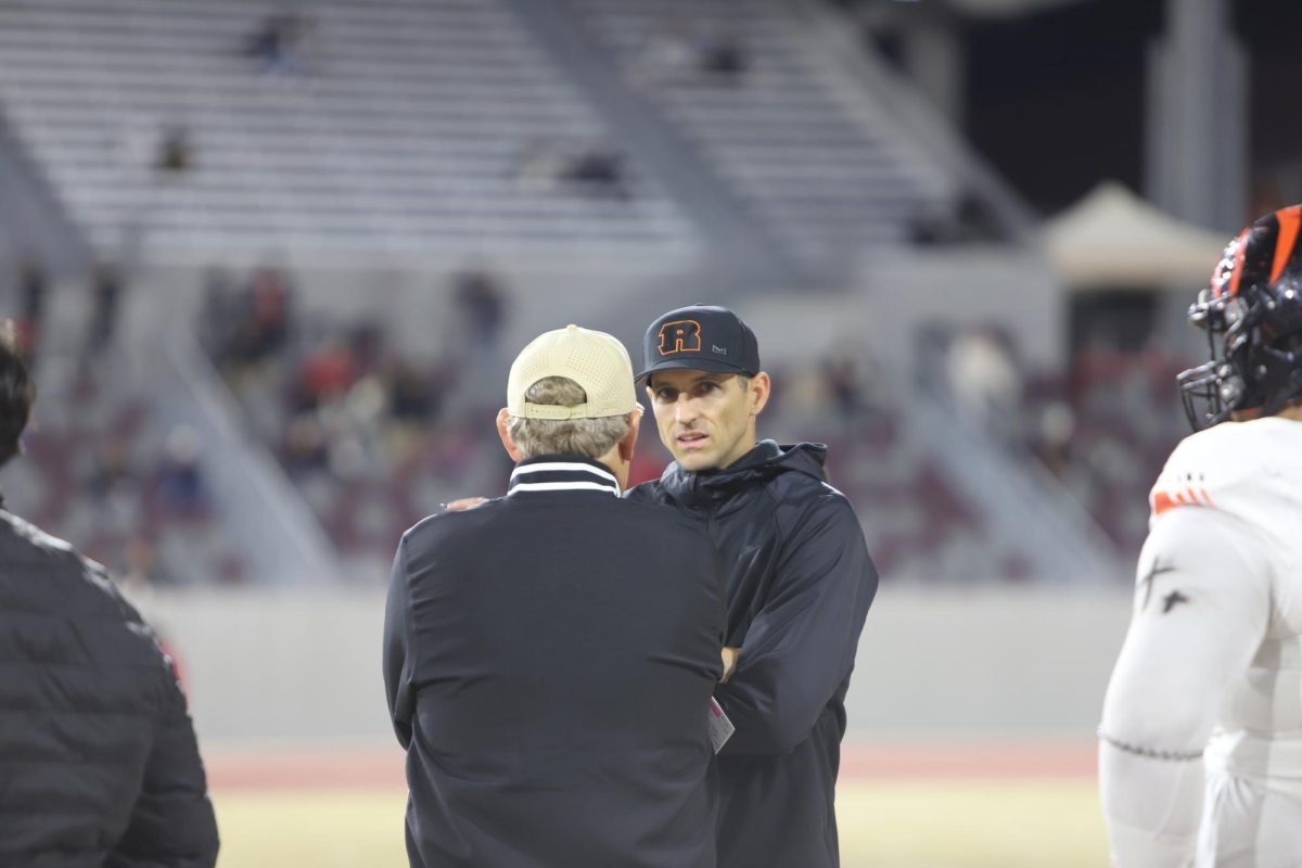 Kevin Craft coaching alongside his father Tom during the SCFA championship game against Mt. San Antonio College at Hilmer Lodge Stadium on Dec. 7.