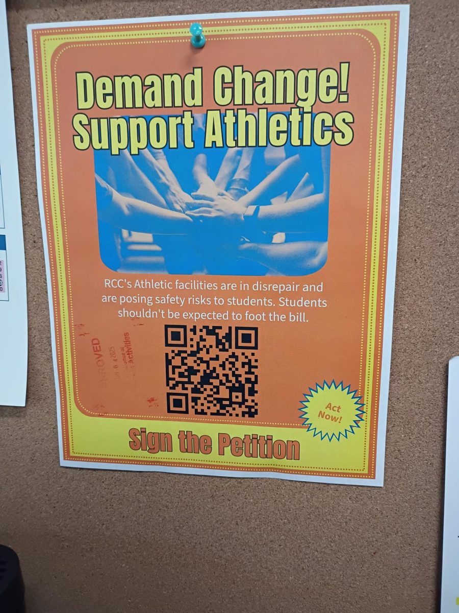 A petition posted by the ASRCC, demanding more financial support for the Athletics department.