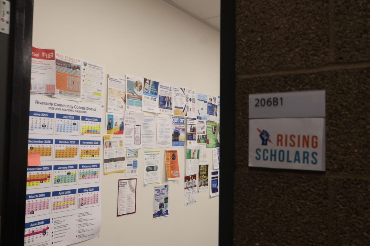 The entrance of the Rising Scholars club in Room BL205 at the Business, Law and Computer Technology building.