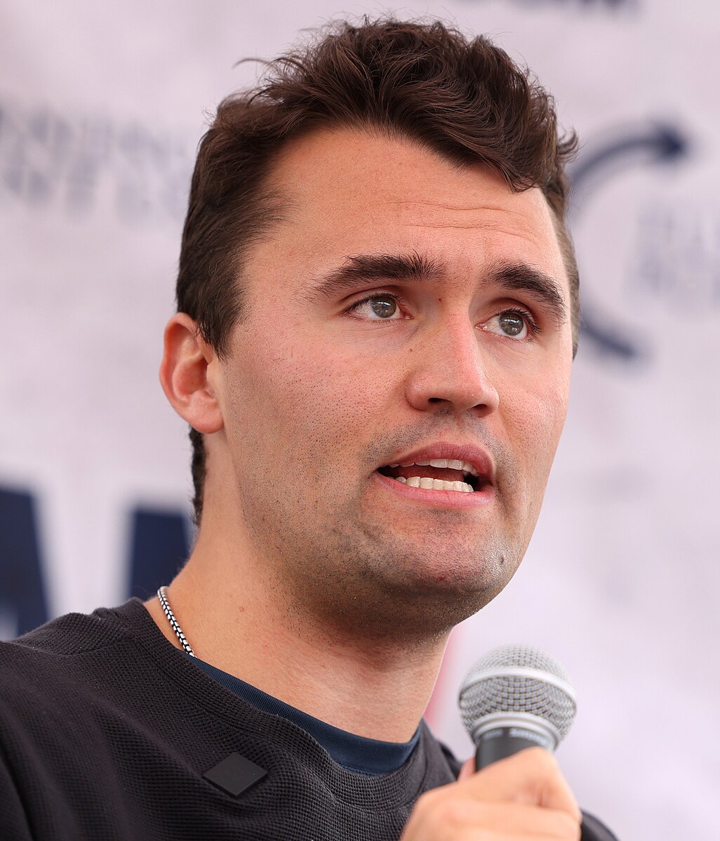 Charlie Kirk speaking with attendees at the University of Tennessee, Knoxville tour stop of the "American Comeback Tour" at HSS Lawn Amphitheater in Knoxville, Tennessee.