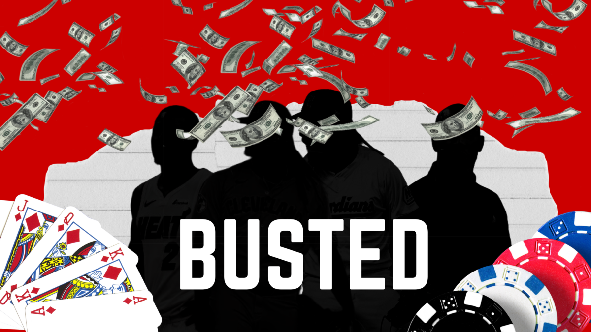 A visual illustration of suspects tied to illegal sports betting.