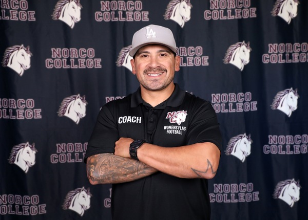 Ruben Aguilar, Norco College women's flag football head coach.