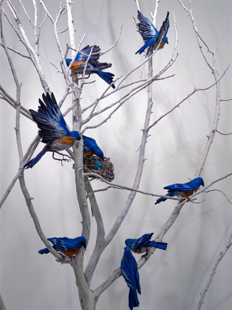A sculpture created by Debbie Korbel located within the Riverside City College Quad Art Gallery on March 5.