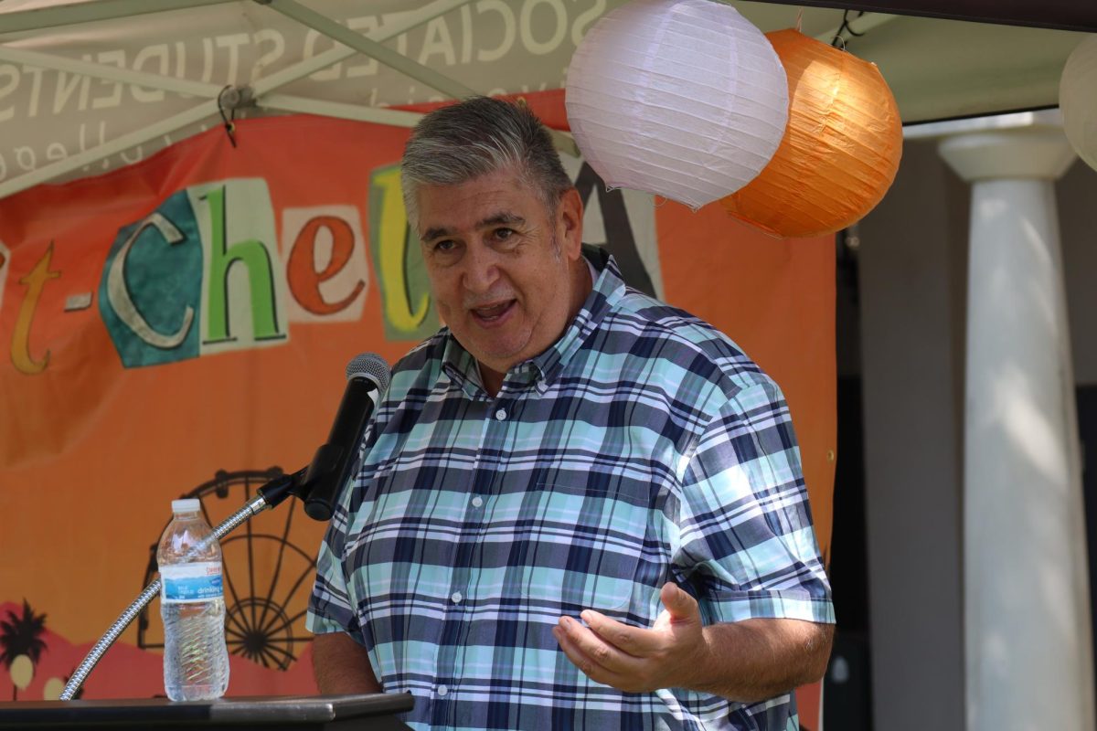 Local poet and La Casa Co-sponsor, Donato Martinez recited his poem, "We Wanted More" to Lit-Chella attendees May 14.